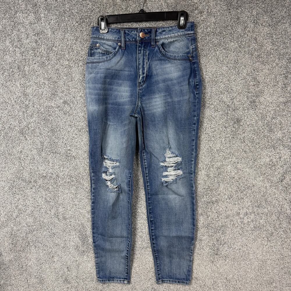 YMI WannaBettaButt Jeans 7 27x27 Distressed Y2K Revival Indie Sleaze Edgy Alt